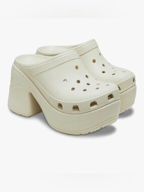 Crocs Adult Siren Clogs, Platform Shoes, Colour is Bone